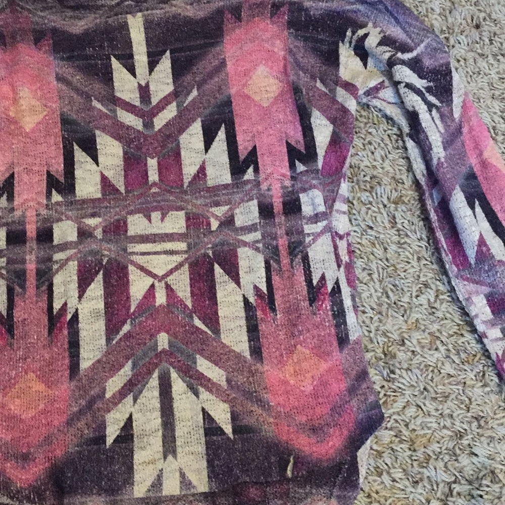 Long sleeve tribal print shirt